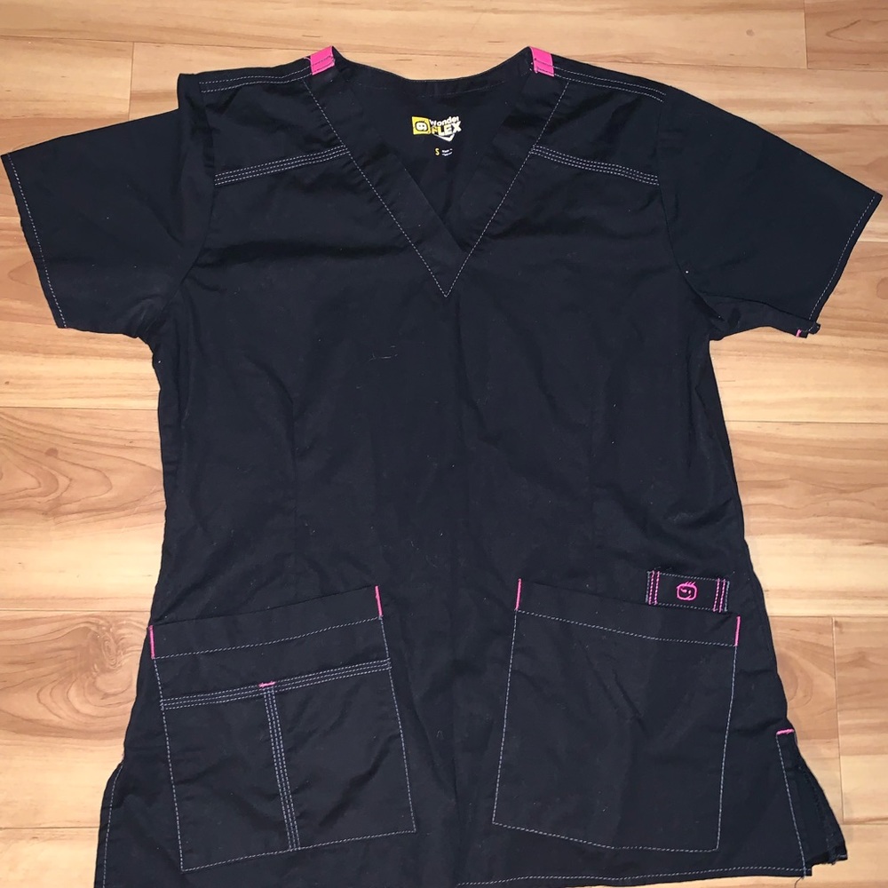 Black scrub shirt